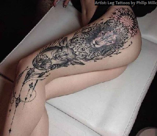 Oberschenkel tattoos für frauen Oberschenkel Tattoos