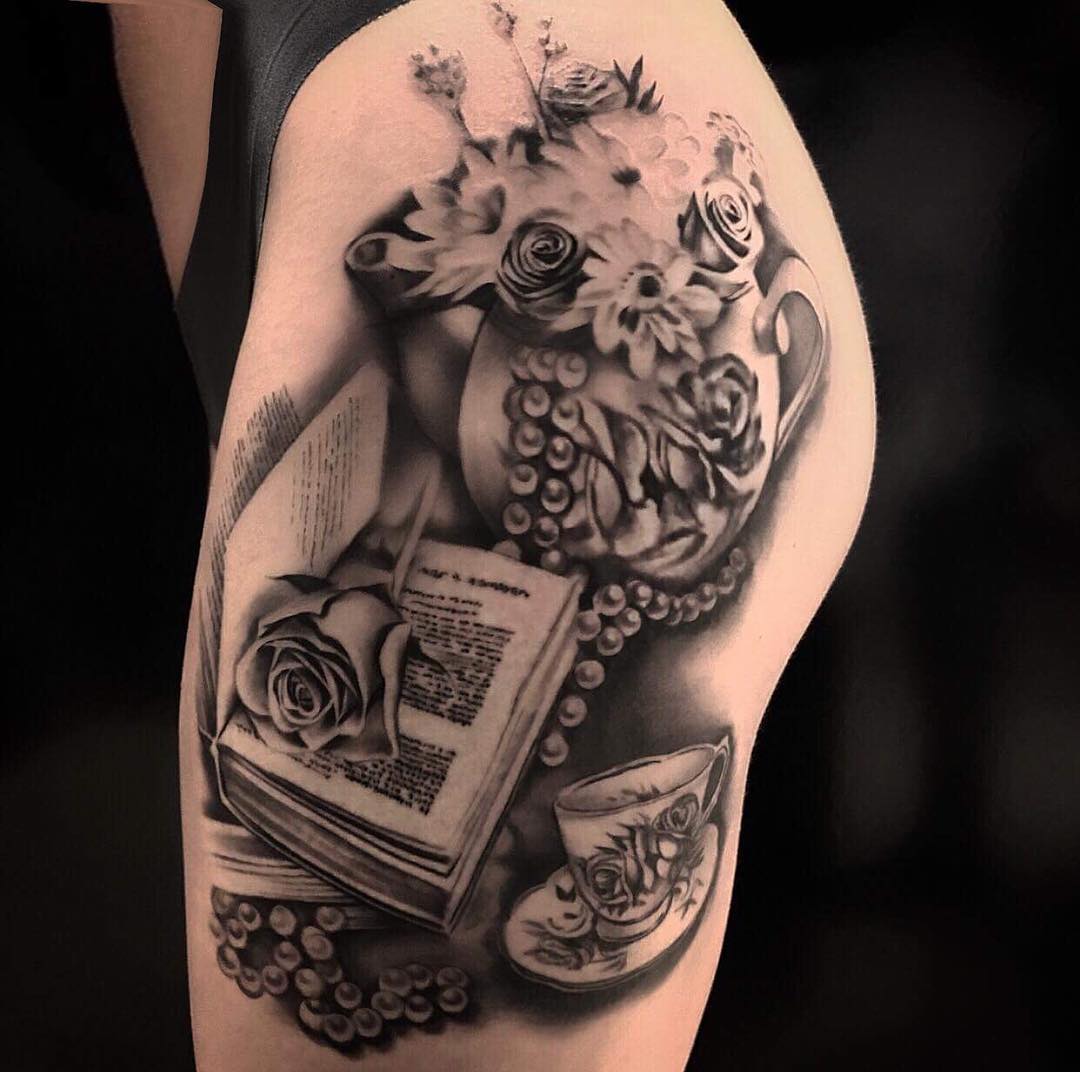 Grosser starker Mann trifft kleine starke Frau Tattoo Spirit