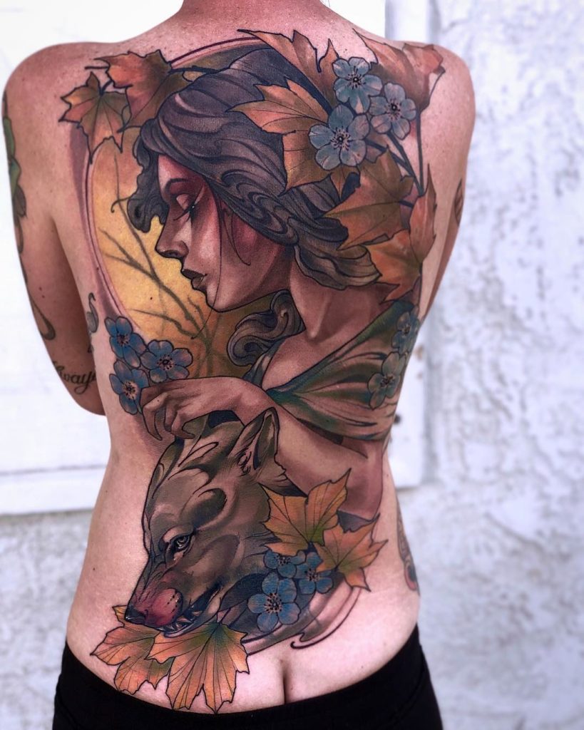 Frauen rücken für tattoos ▷ 50+