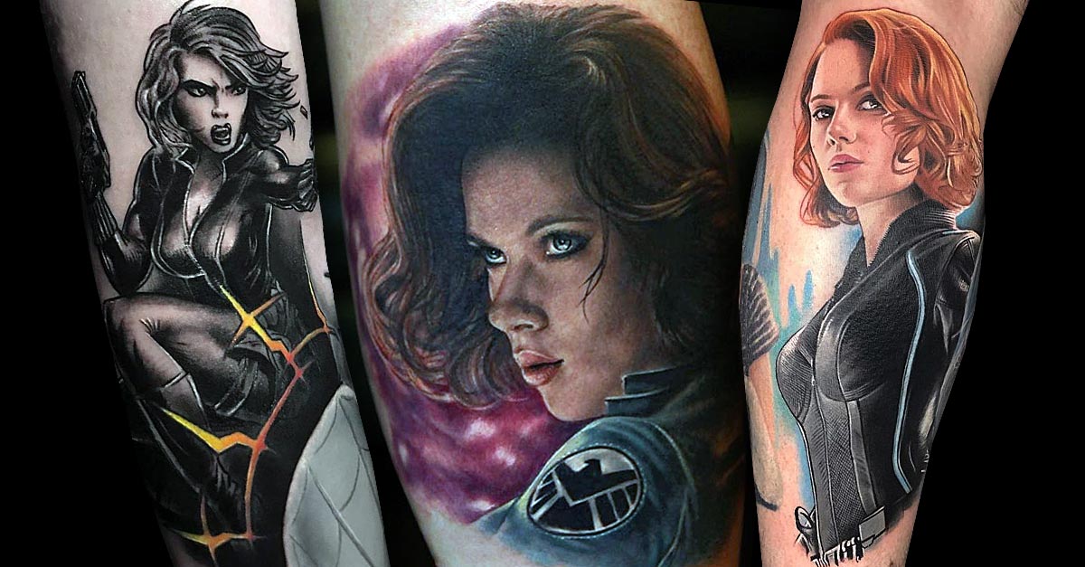 Tattoo uploaded by Robert Davies  Black Widow Tattoo artist unknown  BlackWidow AvengersTattoo MarvelTattoo ScarlettJohansson Portrait   Tattoodo